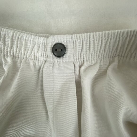 Woman Within Plus Size 22W White Cotton Pull On Elastic Cropped Pants W/ Pockets - Picture 10 of 13